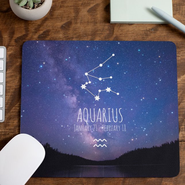 Mousepad Aquário | Constelação Zodiac Personalizada (Criador carregado)