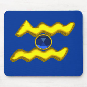 MOUSEPAD AQUARIUS/ZODIAC JOIAS DE ANIVERSÁRIO DOURADO