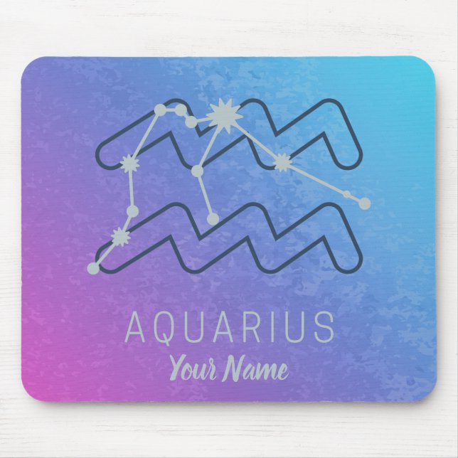 Mousepad Aquarius Zodistar Sinal Watercolor Horoscope (Frente)