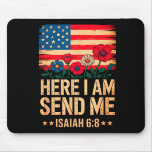 Mousepad Aqui Estou Eu Me Envie Cruz Bandeira Americana Isa