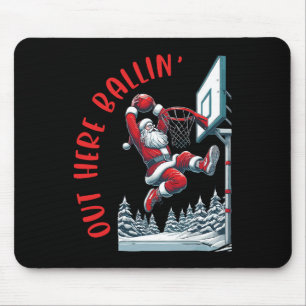 Mousepad Aqui fora deitado o Papai Noel brinca esqueleto do