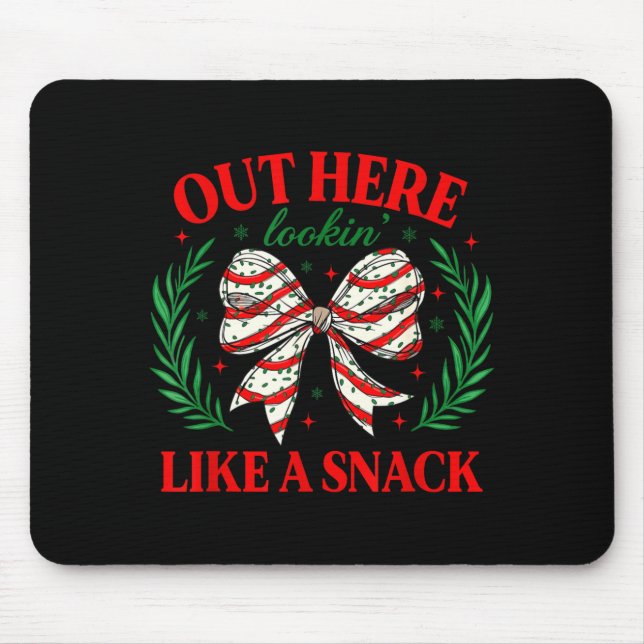 Mousepad Aqui fora parecendo um lanche Coque de Natal engra (Frente)
