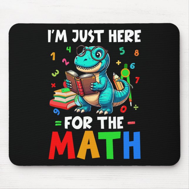 Mousepad Aqui Para a Matemática Lindos T-Rex Contando Númer (Frente)