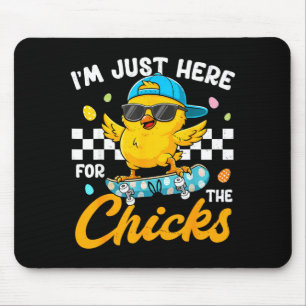 Mousepad Aqui para as galinhas para crianças pequenas menin