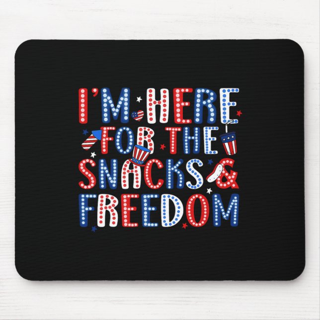 Mousepad Aqui Para Os Cachorros E A Liberdade Para 4 De Jul (Frente)