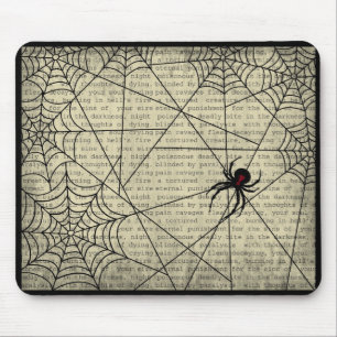 Mousepad Aranha da viúva negra da vaia & texto assustador