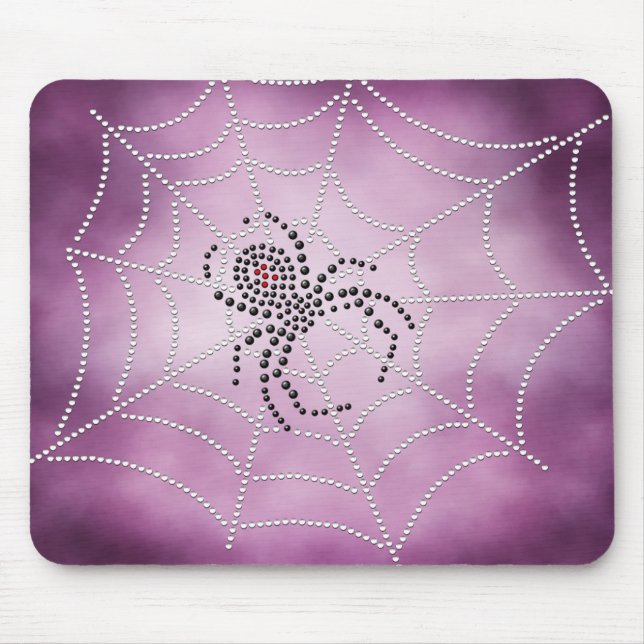 Mousepad Aranha de Viúva Negra Dot Art na Web (Frente)