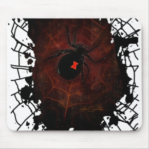 Mousepad Aranha Viúva Negra Pintura Gótica Salpico de Tinta