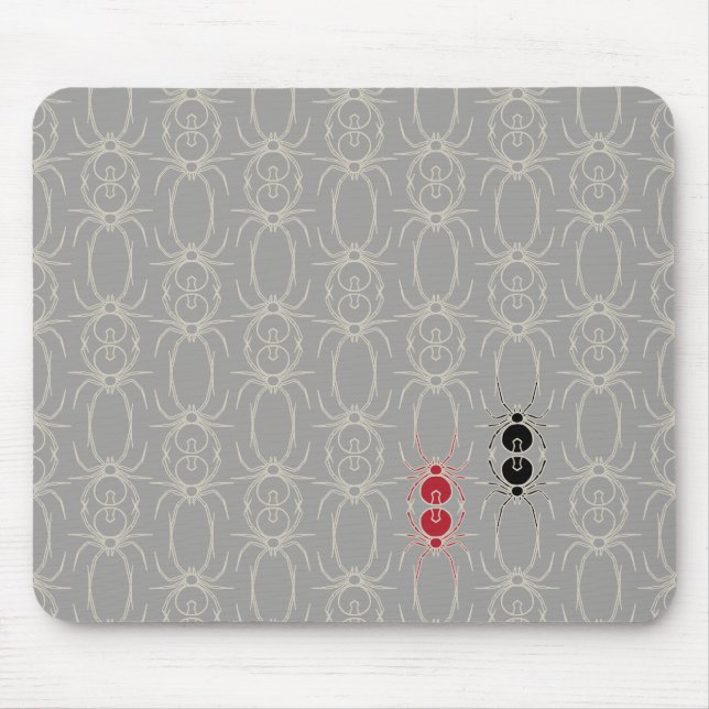 Mousepad Aranhas - Cinza fantasma e Travesseiro decorativo  (Frente)