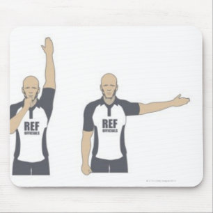 Mousepad Árbitro do rugby que sinaliza o pontapé de grand