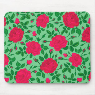 Mousepad arbustos rosas cor-de-rosa profundo