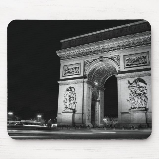 Mousepad Arc de Triomphe à noite em Paris (Frente)