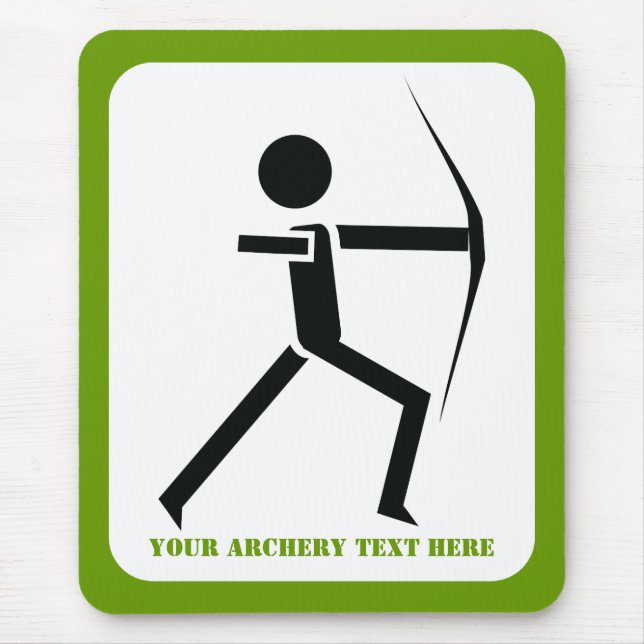 Mousepad Archer com seu arco preto, arquivista verde person (Frente)