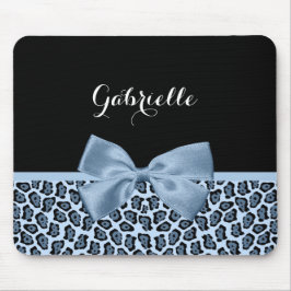 Mousepad Arco Azul-Impressão Chic Jaguar com Nome