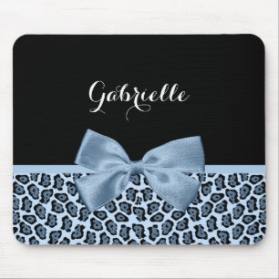 Mousepad Arco Azul-Impressão Chic Jaguar com Nome