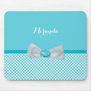 Mousepad Arco bonito do rosa das pérolas do guingão