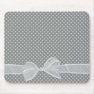 Mousepad Arco Branco Da Folha No Suporte Do Mouse Bolinhas