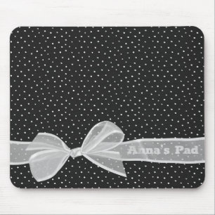 Mousepad Arco branco e pontos de fita com nome