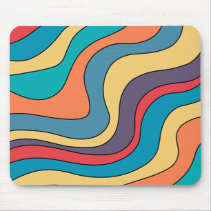 Mousepad Arco Colorido Hippie 70s Arco-Íris