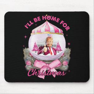 Mousepad Arco de coquete cor-de-rosa, estarei em casa no Na