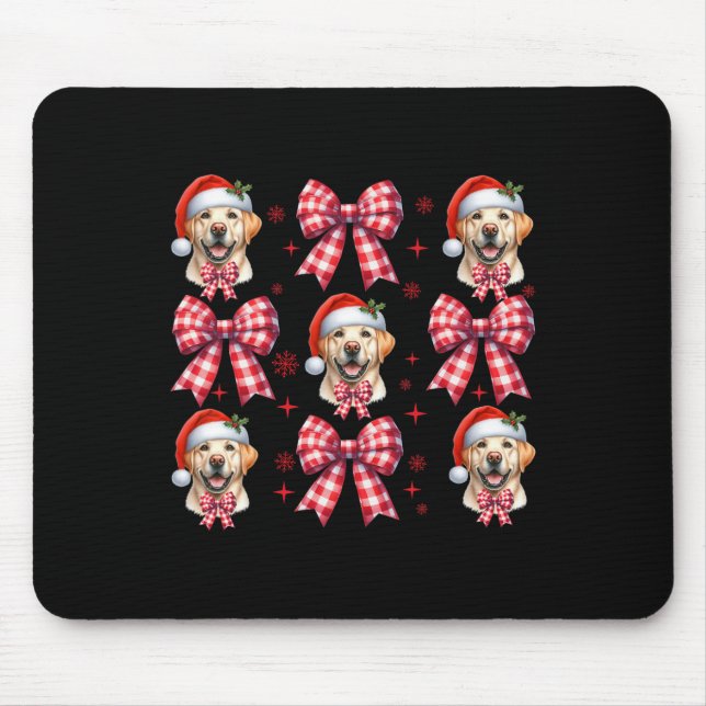 Mousepad Arco de coquetes de Xadrez vermelha de Labrador-Cu (Frente)