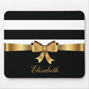 Mousepad ARCO de Ouro Dourado, Black Bold Stripes