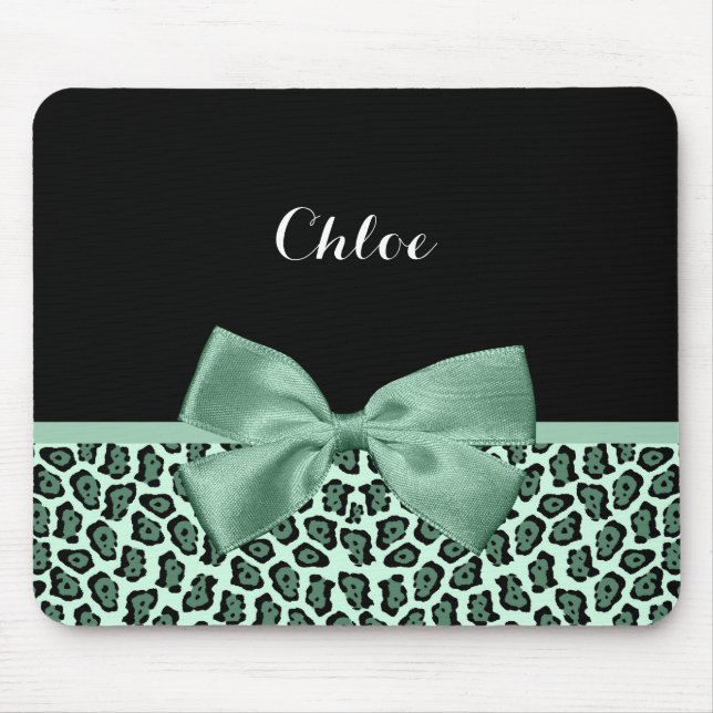 Mousepad Arco e nome da Impressão Girly Jade verde-branca (Frente)