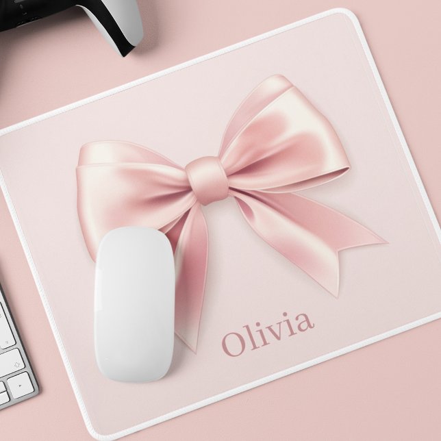 Mousepad Arco e nome legíveis cor-de-rosa pastel personaliz (Criador carregado)