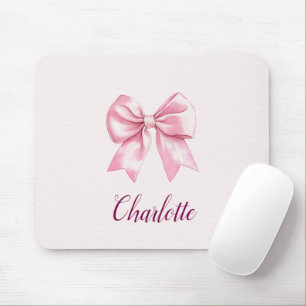Mousepad Arco e nome rosa elegante   Pad personalizado do m