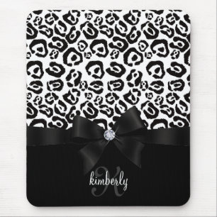 Mousepad Arco elegante do leopardo & feminino personalizado