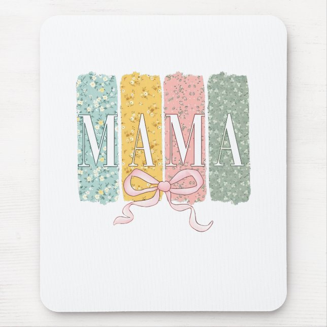 Mousepad Arco engraçado Coquette Mama Flores Dia da Mãe (Frente)