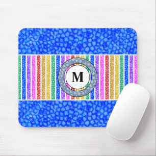 Mousepad Arco-Íris Colorido Strike Blue Watercolor Mosaico