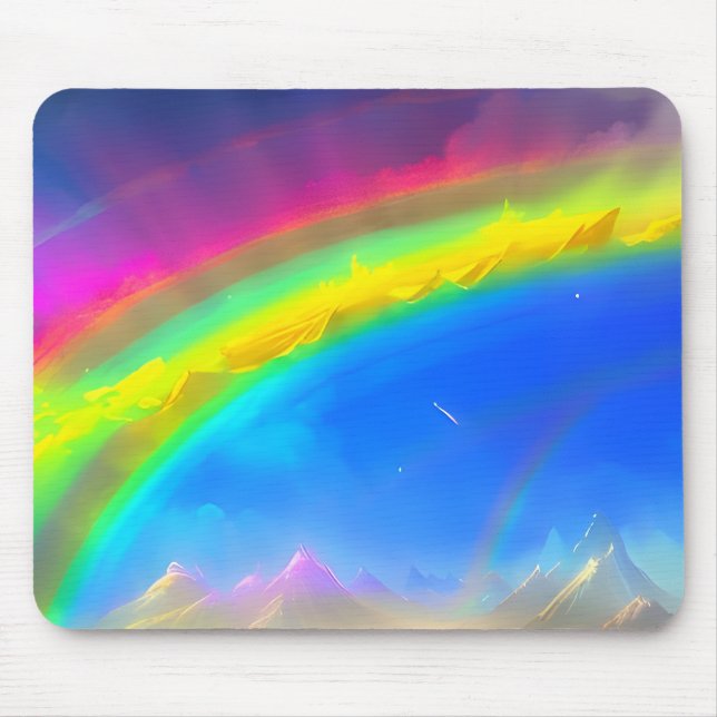 Mousepad Arco-íris com brilho no céu (Frente)