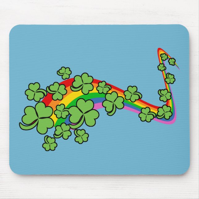 Mousepad Arco-íris com Trevos (Frente)