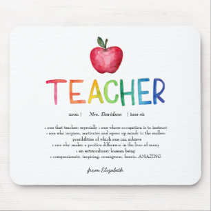 Mousepad Arco-íris de Aquarela Moderna Obrigada Professora 