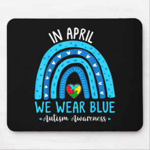Mousepad Arco-íris de conscientização do autismo em abril u