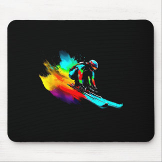 Mousepad Arco-Íris de Corrida de Esqui