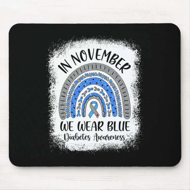 Mousepad Arco-Íris Em Novembro Nós Vestimos Awarenes Azul D (Frente)