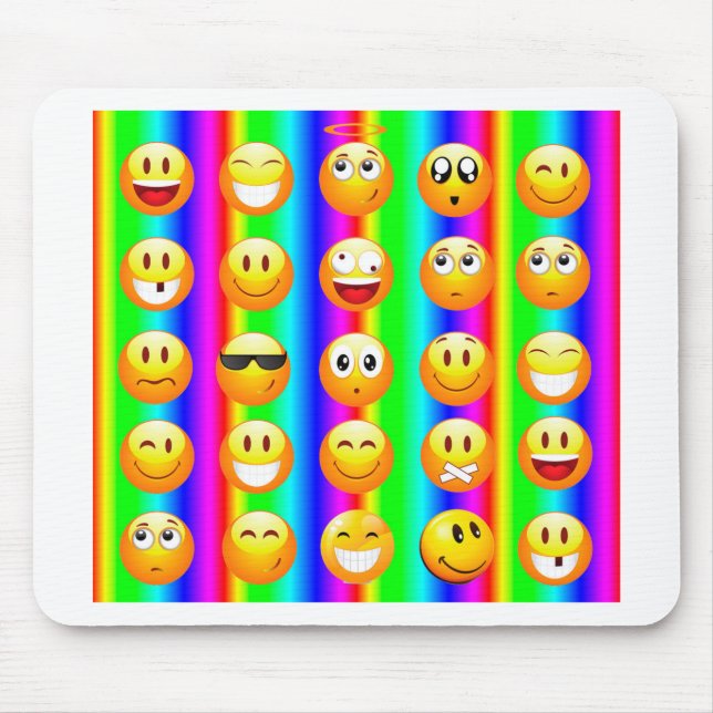 Mousepad arco-íris emoji (Frente)