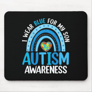 Mousepad Arco-Íris Eu Visto Azul Para O Meu Filho Consciênc