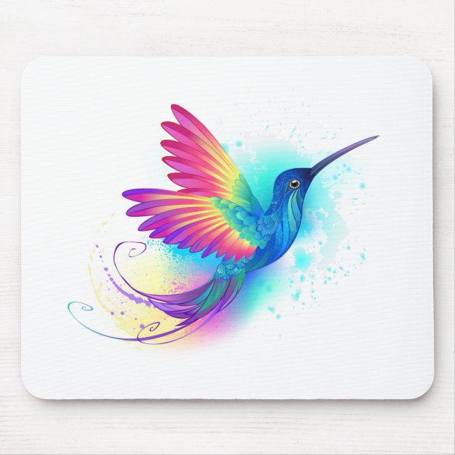 Mousepad Arco-Íris Exótico Hummingbird (Frente)