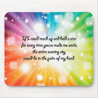 Mousepad Arco-íris feliz inspirado da estrela das citações