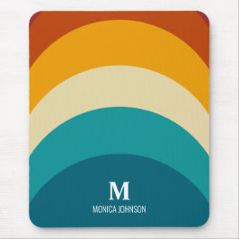Mousepad Arco-Íris Monograma Nome Personalizado Retroativo 