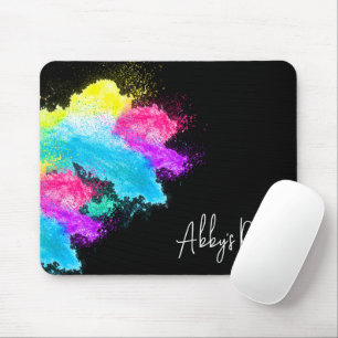 Mousepad Arco-Íris Pó De Giz Com Nome