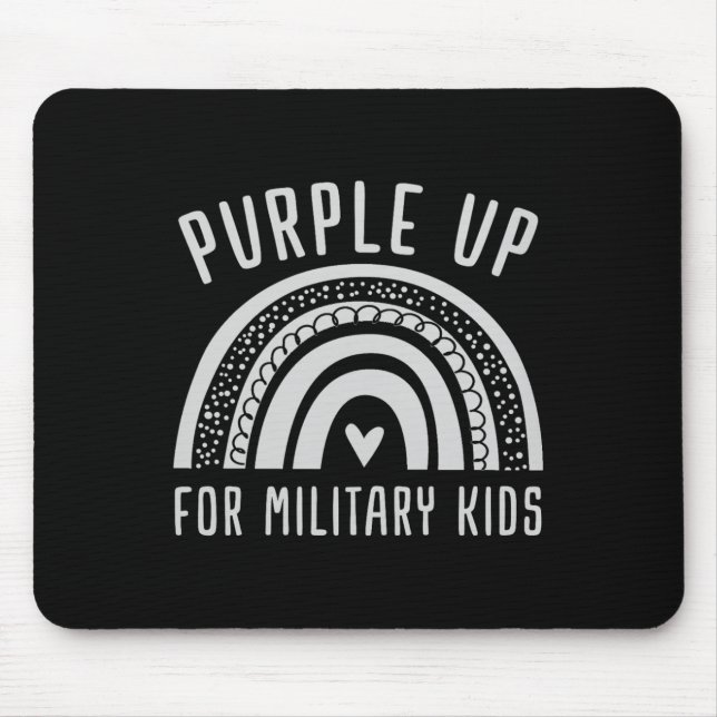 Mousepad Arco-Íris _ Roxo Para A Consciência Militar Infant (Frente)