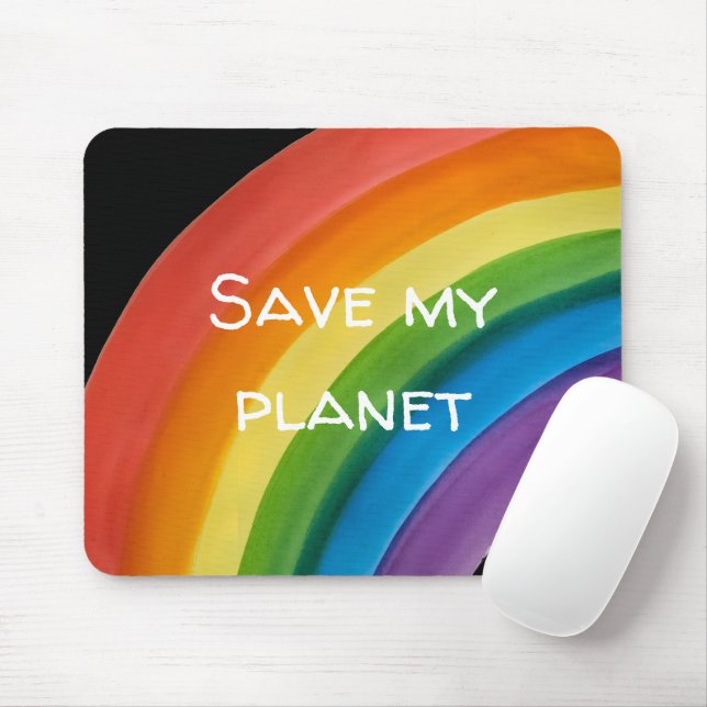 Mousepad ARCO-ÍRIS Salve meu planeta (personalizável) (Com mouse)