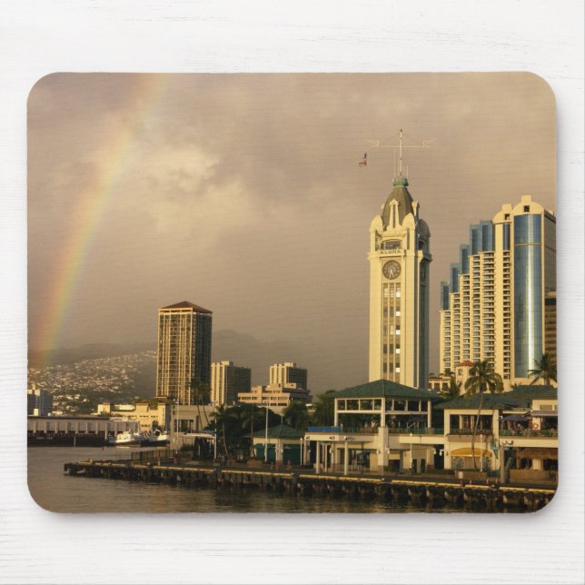 Mousepad Arco-íris sobre Honolulu, Havaí, EUA 2 (Frente)