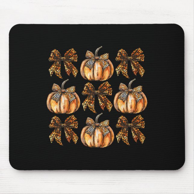 Mousepad Arco Leopard Coquette Pumpkin Ação de Graças outon (Frente)