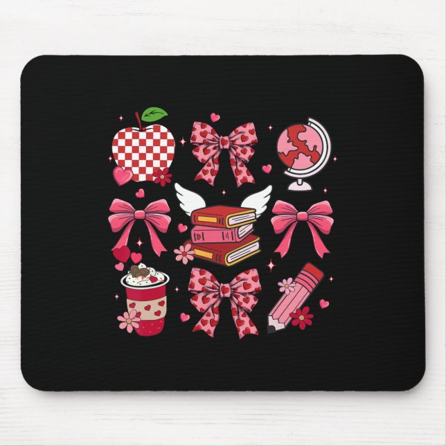 Mousepad Arco Rosa Coquete Maçã Dia dos Professores Aprecia (Frente)