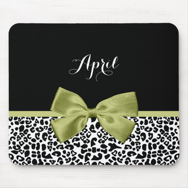 Mousepad Arco Verde Primavera de Impressão Leopardo bonito  (Frente)